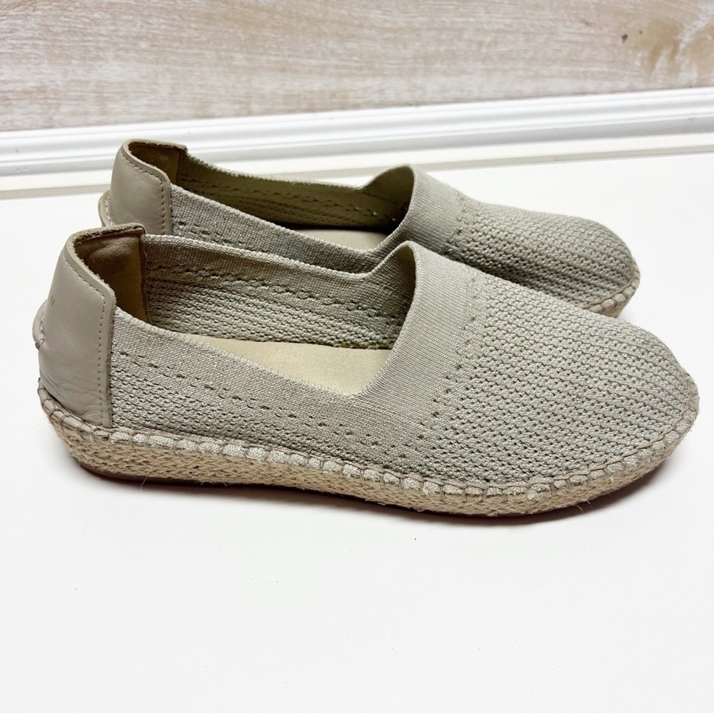 Cole Haan Shoes Womens 8.5B Beige Cloudfeel Espadrille Stitchlite Slip On Flats